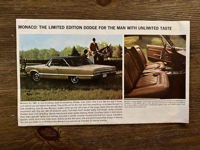 RARO-1965 DODGE MONACO ORIGINAL VINTAGE ANUNCIO DE DISTRIBUIDOR 65 Foto 1 de 4