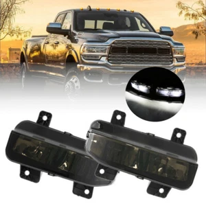 AUXBEAM Bumper LED Fog Lights Driving For 19-21 Dodge Ram 1500 2500 3500 Smoked - Picture 1 of 11