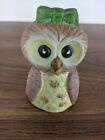 Ceramic Decorative Owl Bell With Green Bow