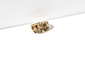 14K Yellow Gold Nugget Style Diamond Ring 6.7G SZ 11.25 - Picture 1 of 7