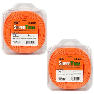 Super Trim SU095LSQ .095" x 72FT 2.4mm Grass Weed String Trimmer Edger Line 2PK - Picture 1 of 3