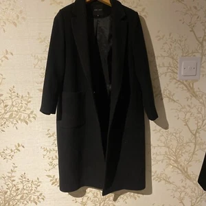 Abrigo New Look Damas Negro Funeral Formal Talla 16 Cálido Pesado Calidad Largo - Imagen 1 de 8