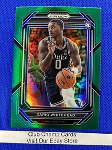 2023 #25 Dariq Whitehead Panini Prizm Draft Picks Green Prizm RC Duke - Picture 1 of 2