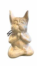 HOME DECOR Meditating Scented French Bulldog Yoga Frenchie Statue in White