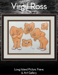 Virgil Ross original signiertes Modellblatt Zeichnung Gossamer maßgeschneidert gerahmt - Bild 1 von 7