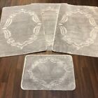 Romany Washables Gypsy Mats 4Pc Set Non Slip Frame Design Silver Luxury Rugs New