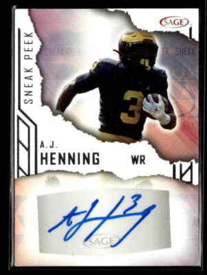 2023 SAGE HIT Low Series #SPA-AJH A.J. Henning Auto Near Mint - Image 1 of 2