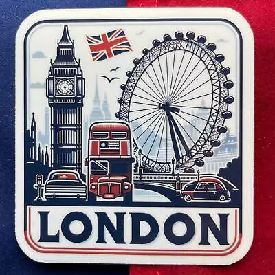 PRINTUZ London Travel Sticker – Waterproof Die-Cut for Luggage & Journals