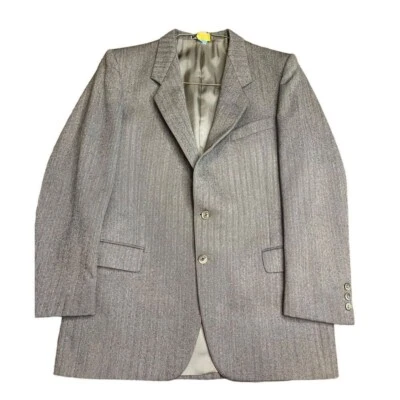 Blazer Abrigo Deportivo Conte di Roma Para Hombres 42L Gris Espiga Tweed Lana Italia Foto 1 de 4