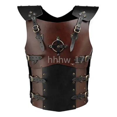 Cuero PU Cosplay Armadura Caballero Medieval Disfraz Vikingo Larp Armadura Edad Media Foto 1 de 4