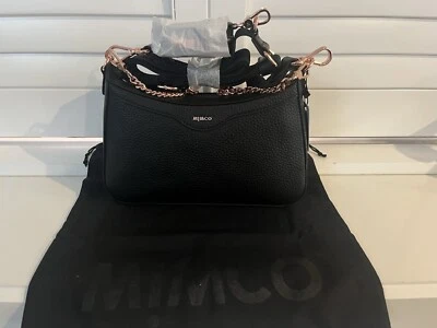BNWT MIMCO Jett Crossbody Bag Black Leather – Rosegold Hardware RRP $299 - image 1 of 3