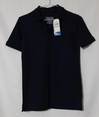 WITH TAGS Nautica School Uniform Dark Blue Polo Shirt Sz.Medium (10-12) Regular  - Image 1 of 4