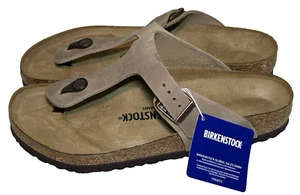 Birkenstock Womens 10 / Mens 8 Gizeh Oiled Leather Tabacco Brown Sandals EU 41 - Picture 1 of 9