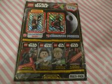 Lego Star Wars 4 Booster Packs & 2 Limited Edition Trading Cards On Display Card