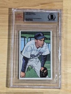 BILLY COX SIGNED AUTOGRAPHED 1952 BOWMAN CARD # 152 BROOKLYN DODGERS - Picture 1 of 2