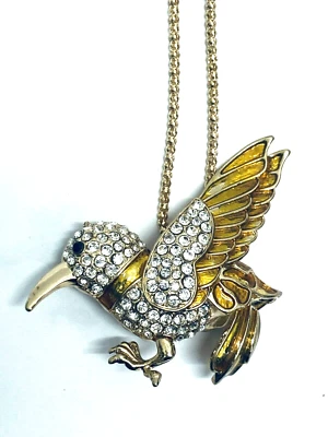 Betsey Johnson Adorable COLIBRÍ Collar Colgante 28" Cadena con Etiquetas Regalo Foto 1 de 4