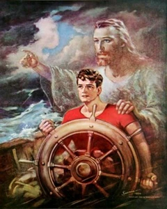 Warner Sallman Christ our Pilot 8x10 Listo para enmarcar Mejor Calidad ¡ENVÍO RÁPIDO! - Imagen 1 de 8