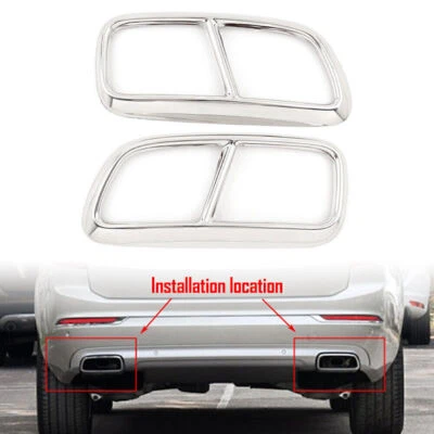 2x Cubierta de tubo de escape trasero de acero para Volvo XC90 2015-2019 2018 Foto 1 de 4