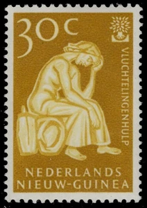 NETHERLANDS NEW GUINEA 40 - World Refugee Year "Mourning Woman" (pc36449) - Picture 1 of 1
