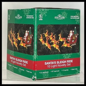 Kurt Adler Santa's Sleigh Ride 10 Light Novelty Set | NOS | Christmas - Picture 1 of 4