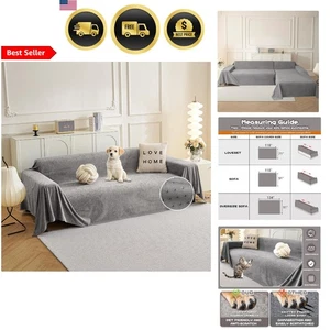 Sofabezug Schonbezug Couchschoner Haustier Hund Katze rutschfest waschbar grau 71x118 - Bild 1 von 11