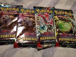 4 New Pokemon Scarlet & Violet TWILIGHT MASQUERADE PACKS - Picture 1 of 1