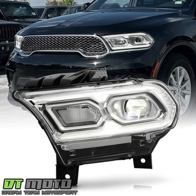 For 2021-2024 Dodge Durango Chrome w/Halogen Turn Signal LED Headlight - Driver - Image 1 of 4