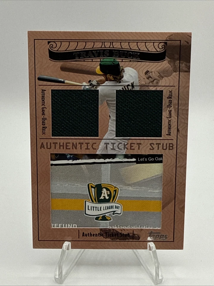 2009 Topps Ticket To Stardom Stubs Plus Memorabilia Dual /224 Travis Buck - Image 1 of 3