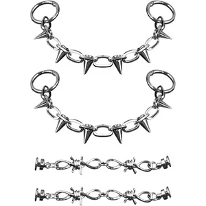 Punk Style Shoe Charms 2 PCS Stud & Thorn  Removable Fashion Chain Metal  - Picture 1 of 6