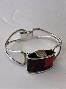 Modernist rechteckiges Sterlingsilber Armband 7 Zoll - Bild 1 von 9