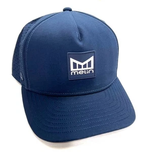 Melin Hydro Odyssey Stacked Steel Blue Hat Water Resistant Cap w/ Logo NEW - Picture 1 of 8
