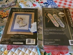Lot Of 2 Dimensions Gold Coll Petites Kit ELEGANT BOOKMARKS & Twilight Angel - Picture 1 of 11