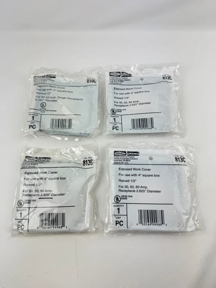 RACO 813C Cover 4x4 Receptacle 2.625 in Dia