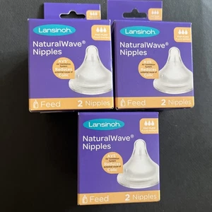 Lotto di 3 scatole - Lansinoh NaturalWave biberon capezzoli, 2 capezzoli per scatola (6) - Foto 1 di 11