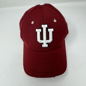 Indiana Hoosiers Hat Cap Strap Back Mens Red White NCAA Basketball IU Script - Picture 1 of 6