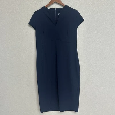 Calvin Klein Navy Sheath Dress Women’s 14 Short Sleeve Workwear Career Office - Image 1 of 4