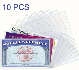 10 Pack Medicare Card Holder Protector Social Security Card Sleeve ID Debit Card - Picture 1 of 1