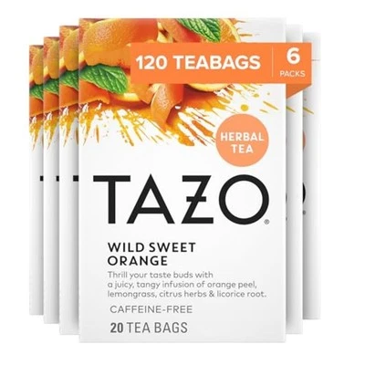 Bolsas de té TAZO Wild Sweet Orange, té de hierbas sin azúcar, 120 bolsas  Foto 1 de 4