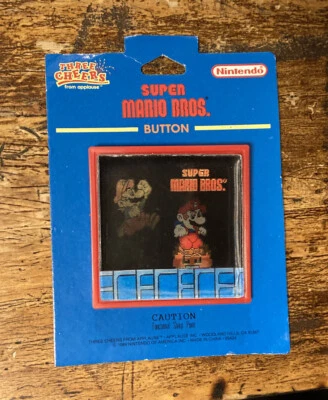 Vtg 1989 Super Mario Three Cheers Applause Lenticular Pin Button Nintendo RARE! - Image 1 of 4