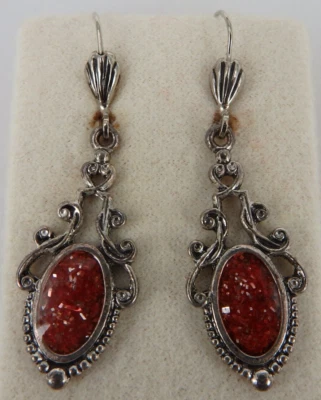 Neugablonz Dieter Knobloch: Paar Ohrringe im Jugendstil mit Emaille (82926) - Bild 1 von 3