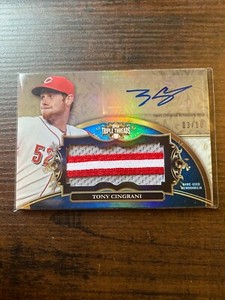 A75,609 - 2013 Topps Triple Threads Unity Relic Auto Sapphire #TC3 T.Cingrani/10