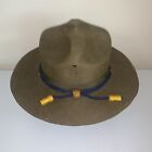 Vintage BOY SCOUT MILITARY STYLE Felt Wool CAMPAIGN HAT 7 3/8
