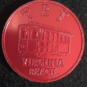 Virginia Beach TRT Tidewater 1980's 25c Aluminum Trolley Token 32mm Scarce VGC - Picture 1 of 3
