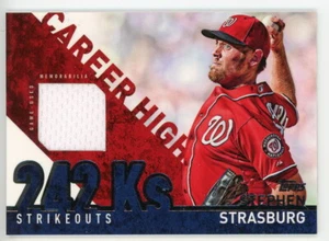2015 Topps Stephen Strasburg Career High 242 Ks Game Used Worn Jersey Relic - Bild 1 von 2