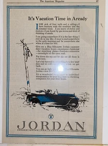 1923 JORDAN Playboy Bad Boy Car Vacation Time in Arcady Antique Unique Car Ad - Picture 1 of 2