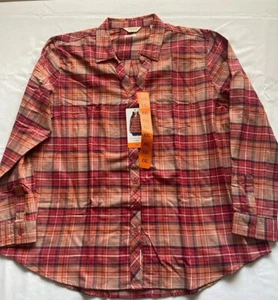 Camicia donna flanella con bottoni taglia XXL comoda elasticizzata arancione autunno festa - Foto 1 di 5