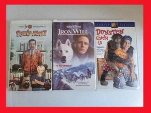 VHS Lot Dennis The Menace Iron Will Dunston Checks In Three Videotapes - Picture 1 of 2