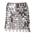 Women Dance Sparkly Mini Skirt Hip Scarf Waist Chain Rave Party Outfit