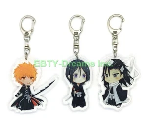 Set of 3 Bleach Anime Acrylic Keychain Kuchiki Rukia Byakuya  - Picture 1 of 2