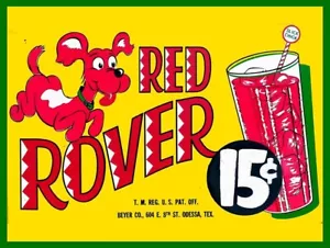 Red Rover 15c Soda Metal Advertisement Sign - Picture 1 of 1